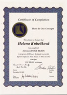 Certifikát One Brain 4. stupeň